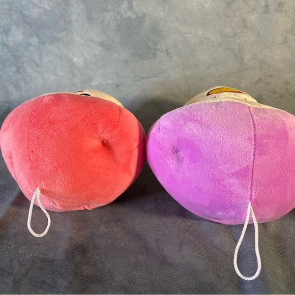 Mushroom Plush Duo Pink & Purple Hanging Display Happy Face Office Car Deco - Picture 11 of 13